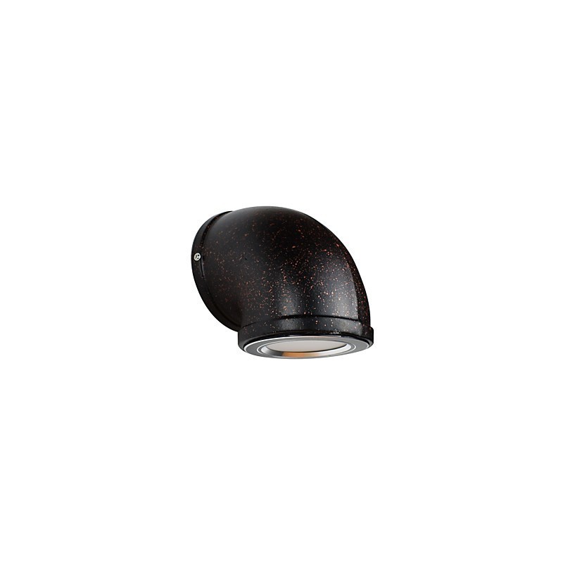 Applique da parete in ferro con lampadina E27, metallo, 4 W, nera