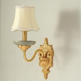 Applique da parete mini classica tradizionale in ottone con luce verso l'alto