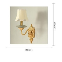 Applique da parete mini classica tradizionale in ottone con luce verso l'alto