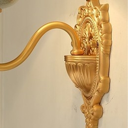 Applique da parete mini classica tradizionale in ottone con luce verso l'alto