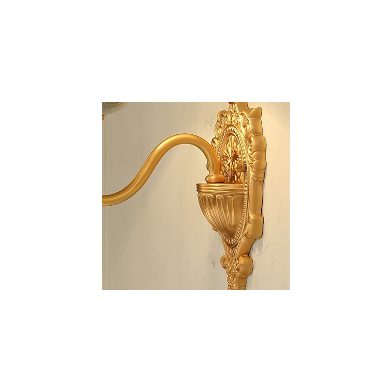 Applique da parete mini classica tradizionale in ottone con luce verso l'alto