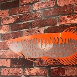 Applique da parete a forma di pesce moderna in acrilico LED integrato