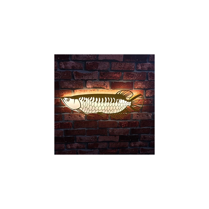 Applique da parete a forma di pesce moderna in acrilico LED integrato