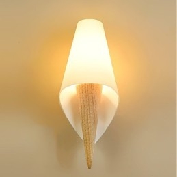 Applique da parete country semplice con protezione occhi, luce ambientale, E27, 33 × 20 × 13 cm