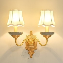 Applique da parete mini classica in ottone, luce verso l'alto, 2 lampadine E12/E14