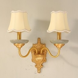 Applique da parete mini classica in ottone, luce verso l'alto, 2 lampadine E12/E14