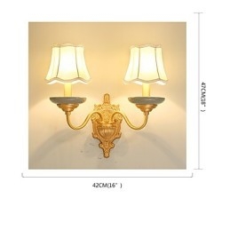 Applique da parete mini classica in ottone, luce verso l'alto, 2 lampadine E12/E14