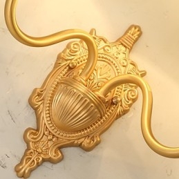 Applique da parete mini classica in ottone, luce verso l'alto, 2 lampadine E12/E14