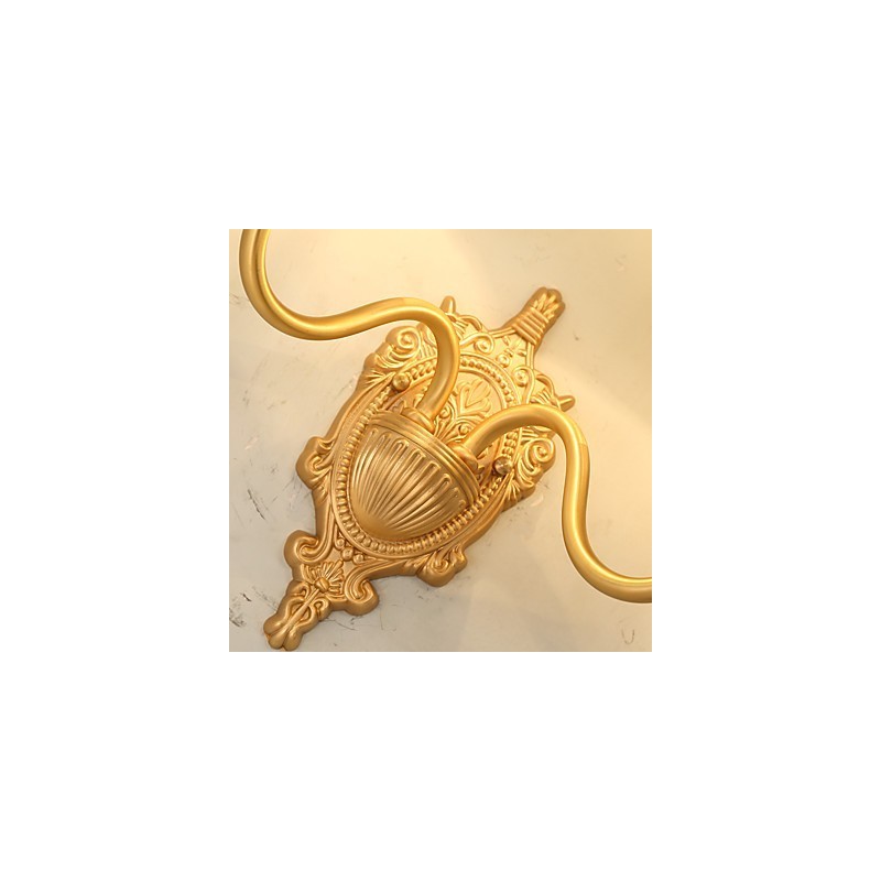 Applique da parete mini classica in ottone, luce verso l'alto, 2 lampadine E12/E14