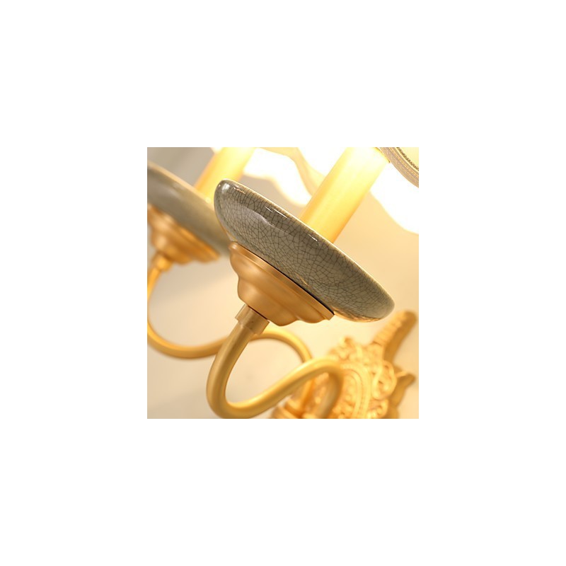 Applique da parete mini classica in ottone, luce verso l'alto, 2 lampadine E12/E14