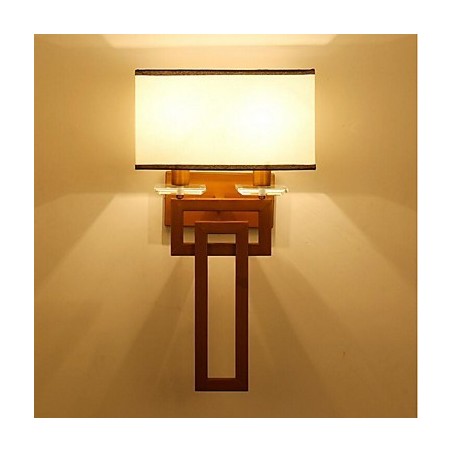 Applique da parete moderna contemporanea uplight in tessuto e metallo, 2x E14