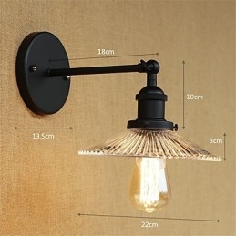 Applique da parete retrò country con luce ambientale, protezione occhi, mini