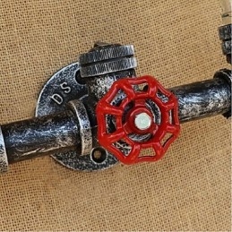 Applique da parete industriale retrò con interruttore, E27, 2 lampadine incluse