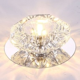 Plafoniera moderna a filo in cristallo con lampadina LED integrata