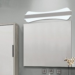 Lampada da specchio LED 10 W per bagno e trucco in acciaio inox e acrilico