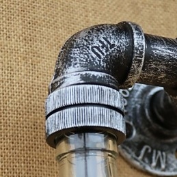 Applique da parete rustica in ottone con luce ambientale E27 2 lampadine