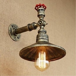 Applique da parete rustica Lodge con luce ambientale, finitura pitturata, E27, 40 W