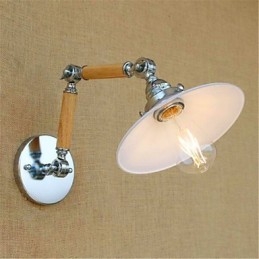 Applique da parete cromata con braccio oscillante, luce ambientale, lampadina E26/E27 4 W