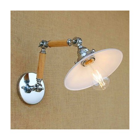 Applique da parete cromata con braccio oscillante, luce ambientale, lampadina E26/E27 4 W