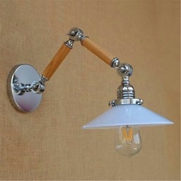 Applique da parete cromata con braccio oscillante, luce ambientale, lampadina E26/E27 4 W
