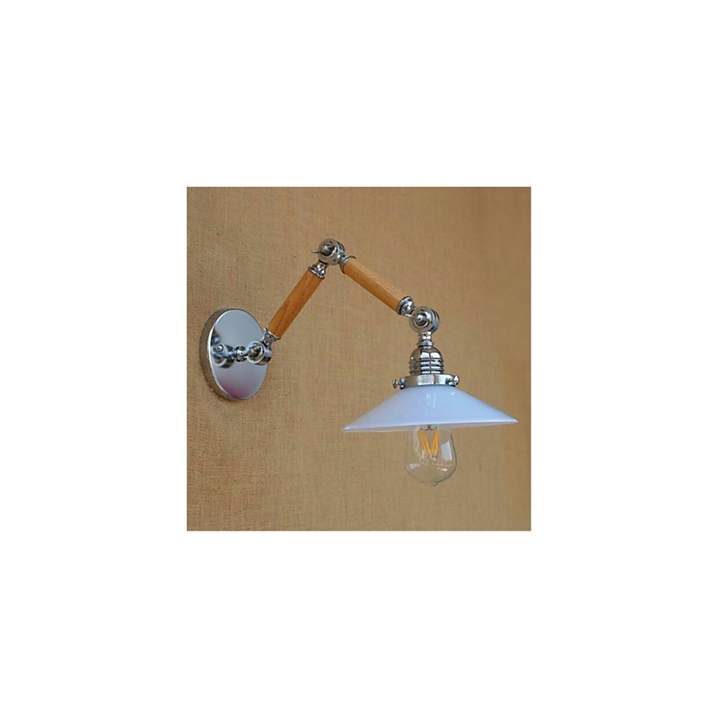 Applique da parete cromata con braccio oscillante, luce ambientale, lampadina E26/E27 4 W