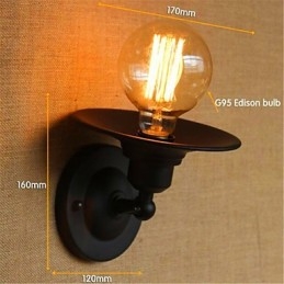 Applique da parete rustica stile lodge con braccio oscillante e luce ambientale