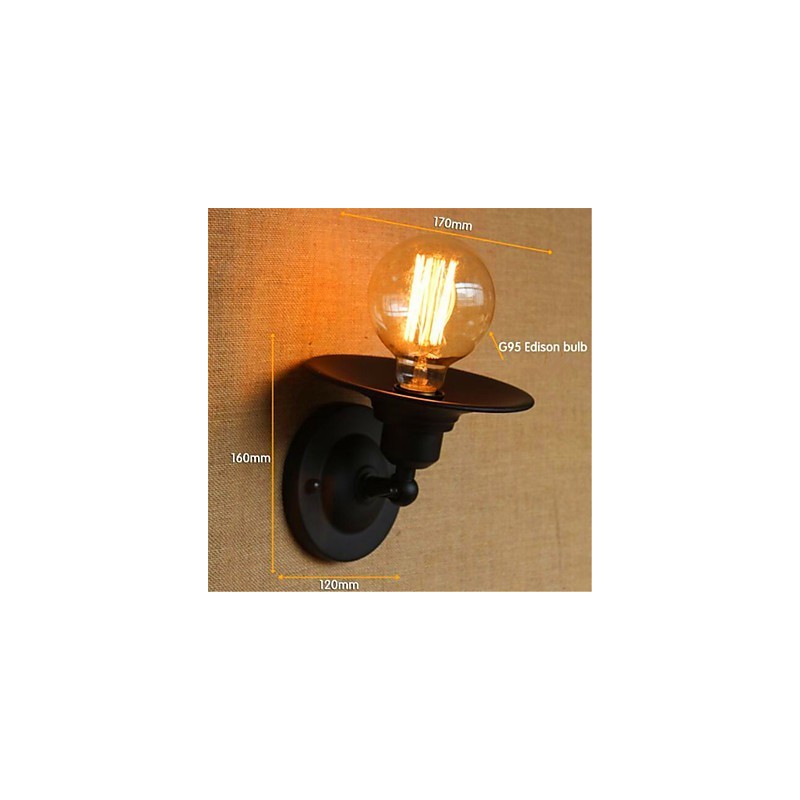 Applique da parete rustica stile lodge con braccio oscillante e luce ambientale