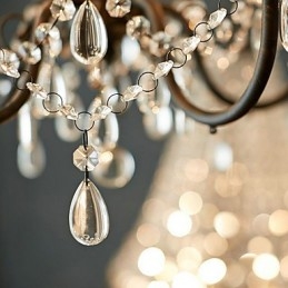 Lampadario decorativo in cristallo stile country 1 livello, catena regolabile