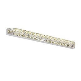 Applique da bagno lunga a specchio in metallo e cristallo LED 18W 68 cm