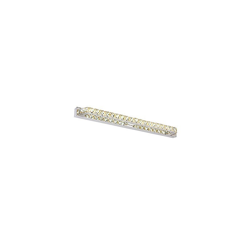Applique da bagno lunga a specchio in metallo e cristallo LED 18W 68 cm