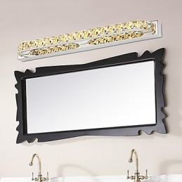 Applique da bagno lunga a specchio in metallo e cristallo LED 18W 68 cm