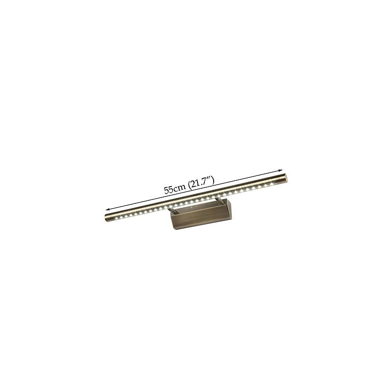 Lampada da specchio bagno tubolare tonda Hardware LED integrato 7 W 55 x 10,5 x 5,5 cm