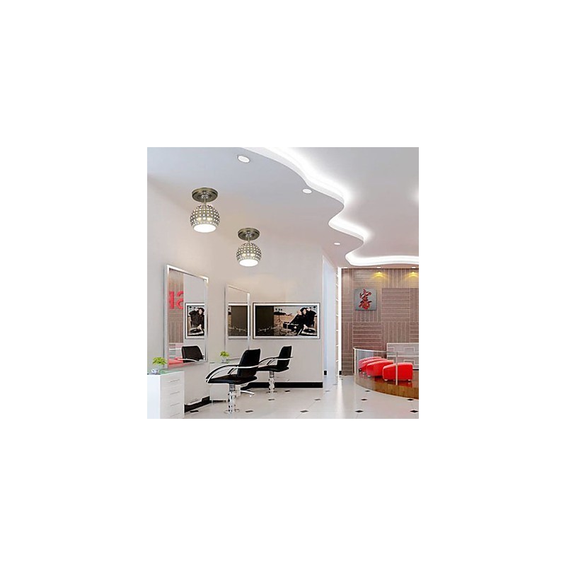 Plafoniera a filo LED Mini Style in metallo argentato, 20 cm