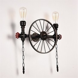 Applique da parete vintage industriale in tubo, 2 luci, finitura verniciata