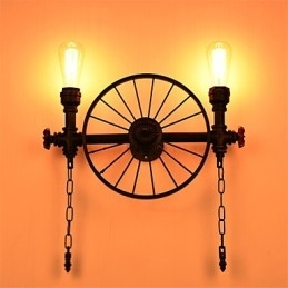 Applique da parete vintage industriale in tubo, 2 luci, finitura verniciata