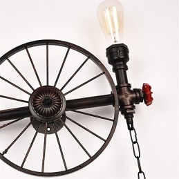 Applique da parete vintage industriale in tubo, 2 luci, finitura verniciata