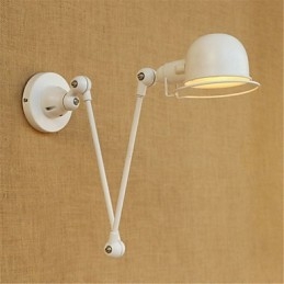 Applique da parete con braccio oscillante rustica moderna, luce ambientale, metallo, E14