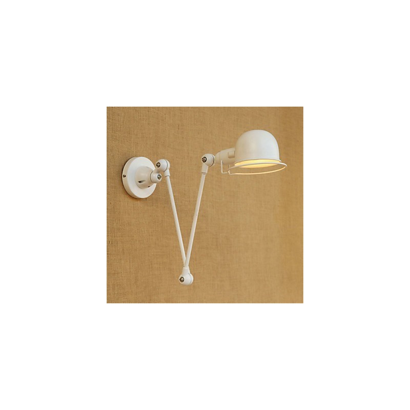 Applique da parete con braccio oscillante rustica moderna, luce ambientale, metallo, E14