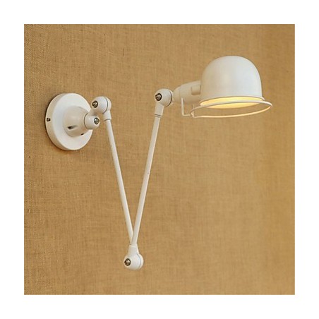 Applique da parete con braccio oscillante rustica moderna, luce ambientale, metallo, E14
