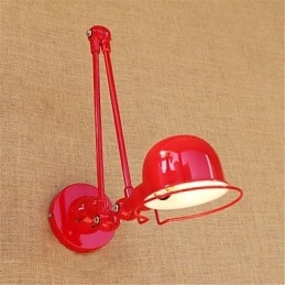 Applique da parete con braccio oscillante rustica moderna, luce ambientale, metallo, E14