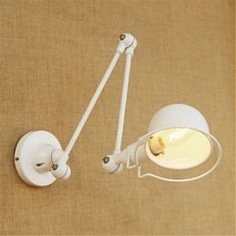 Applique da parete con braccio oscillante rustica moderna, luce ambientale, metallo, E14