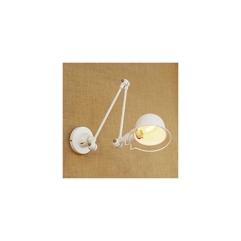 Applique da parete con braccio oscillante rustica moderna, luce ambientale, metallo, E14