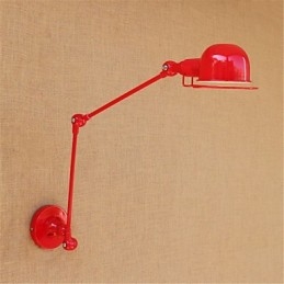 Applique da parete con braccio oscillante rustica moderna, luce ambientale, metallo, E14