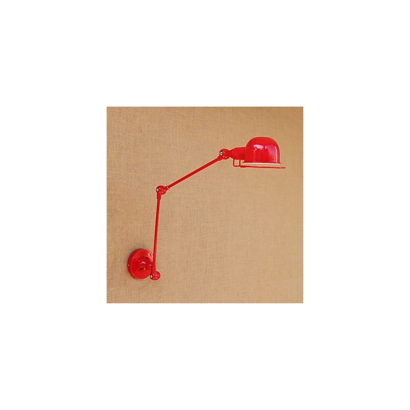 Applique da parete con braccio oscillante rustica moderna, luce ambientale, metallo, E14