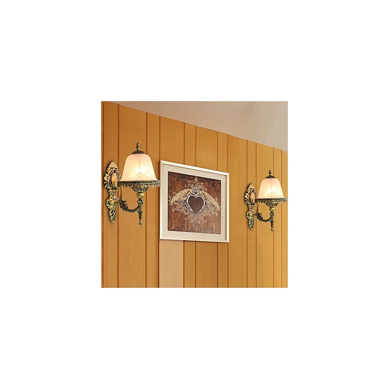 Applique da parete mini rustica moderna contemporanea stile country in metallo e vetro