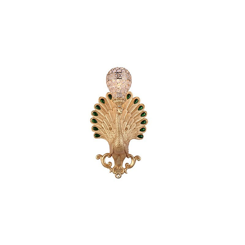 Applique da parete rustica/lodge dipinta con cristallo, stile mini