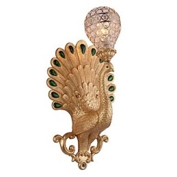 Applique da parete rustica/lodge dipinta con cristallo, stile mini