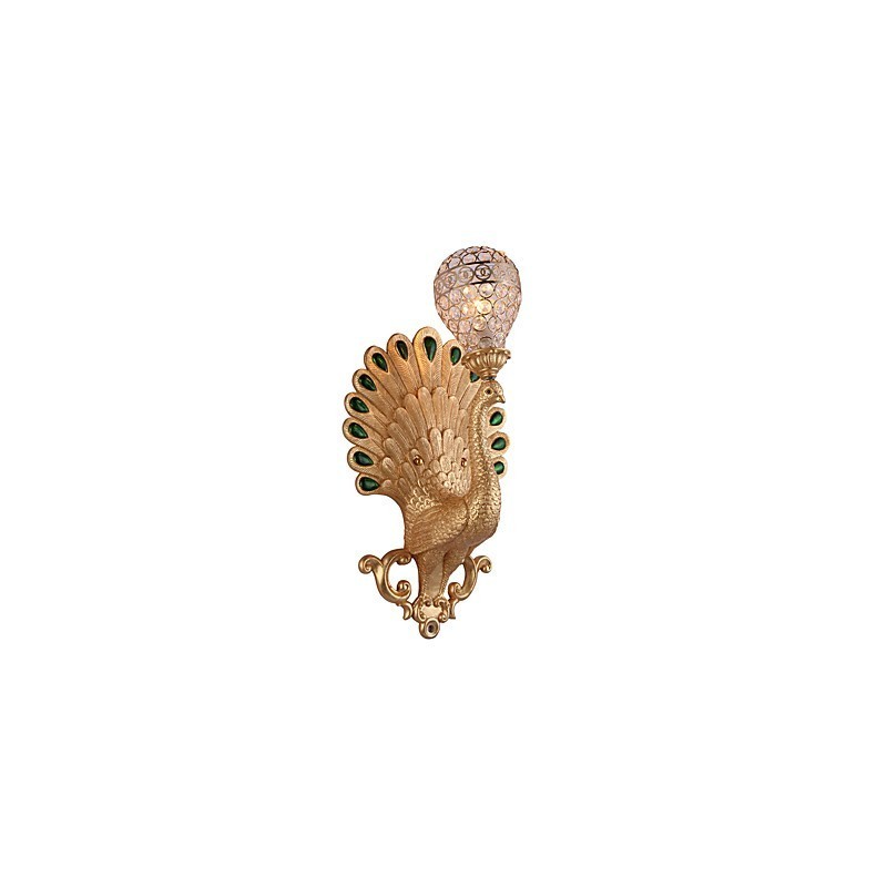 Applique da parete rustica/lodge dipinta con cristallo, stile mini