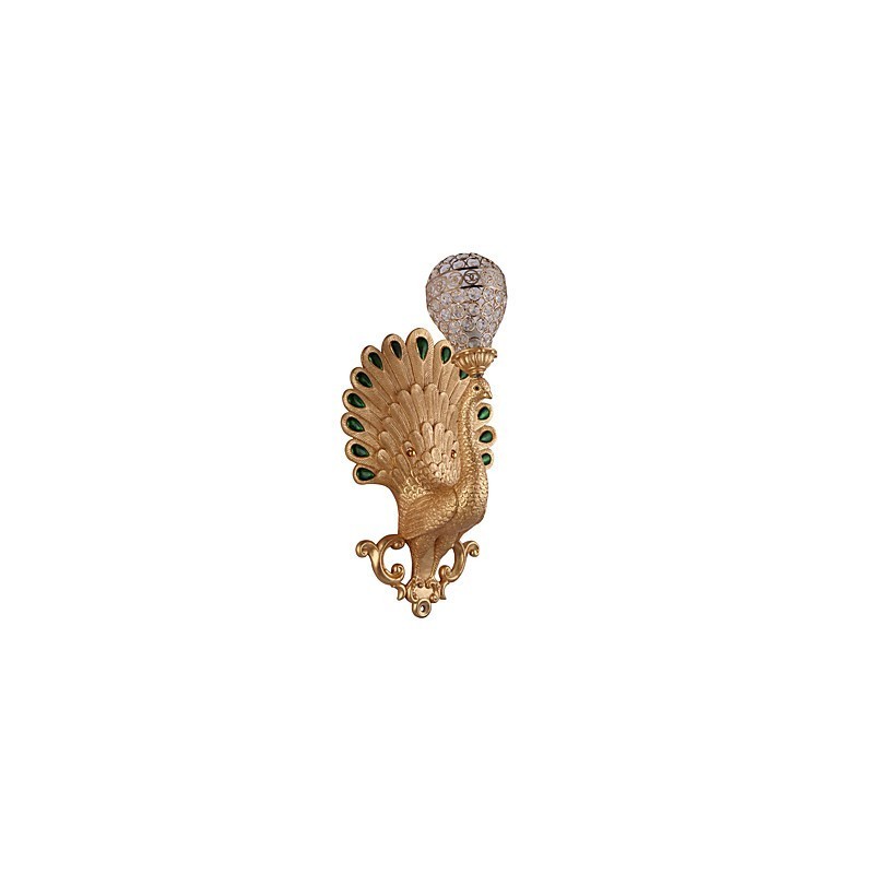 Applique da parete rustica/lodge dipinta con cristallo, stile mini