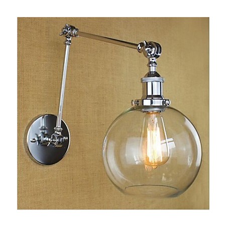 Applique da parete country retrò mini con braccio oscillante e luce ambientale
